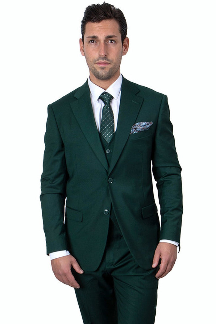 Hunter Green Men’s Two Button Stacy Adams Suit