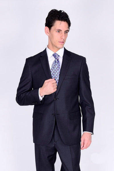 Mantoni Charcoal Wool Business Suit