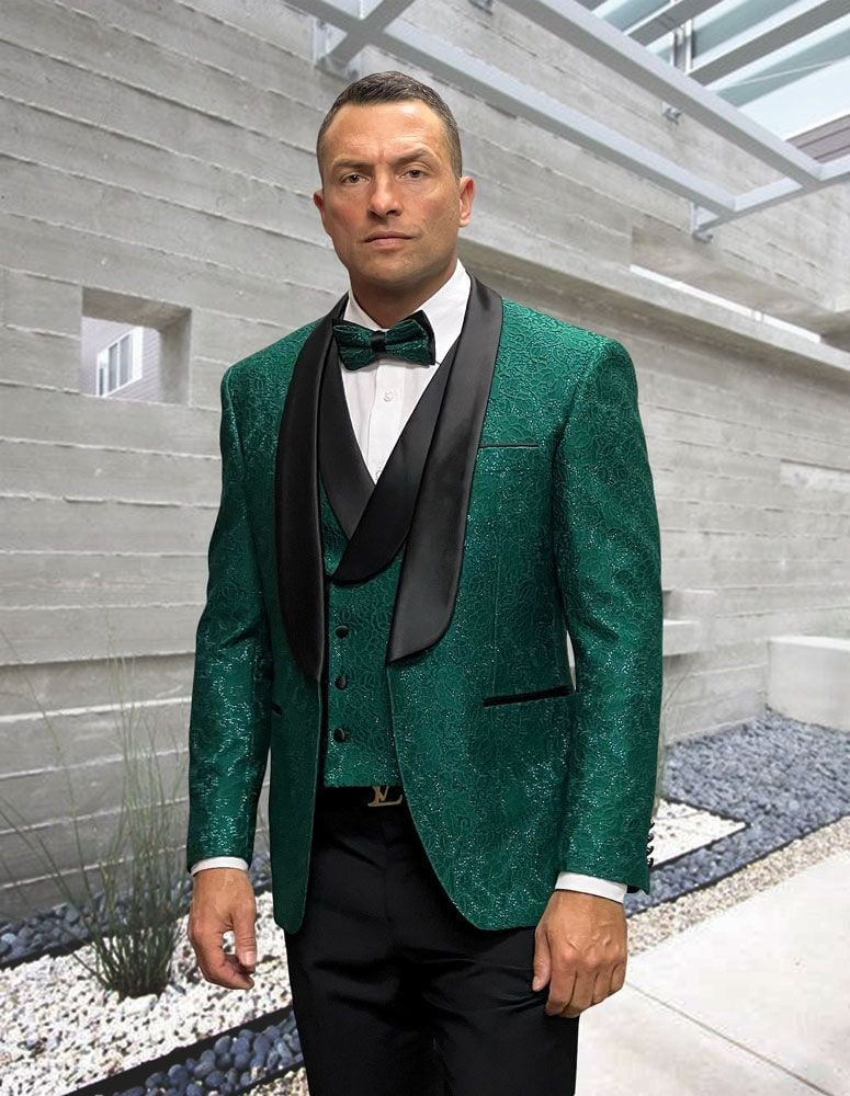 3 Piece Modern Fit Textured Suit by Statement