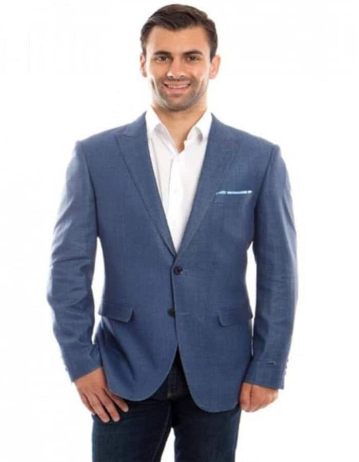 Dusty Blue Linen Summer Suit for Men