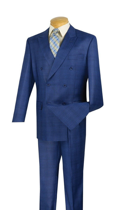Vinci Men's 2-Piece Glen Plaid Double Breasted Suit