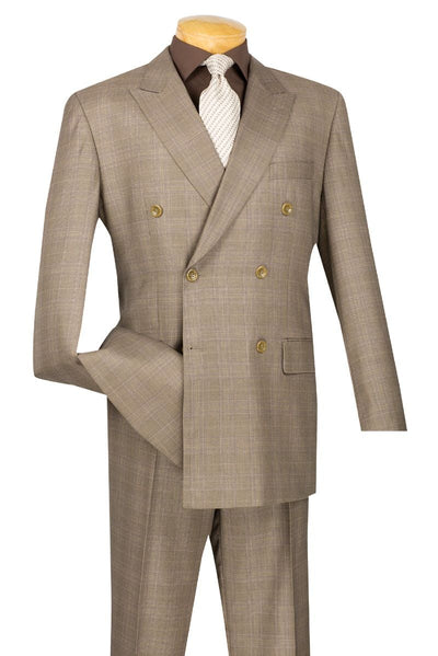 Vinci Men's 2-Piece Glen Plaid Double Breasted Suit