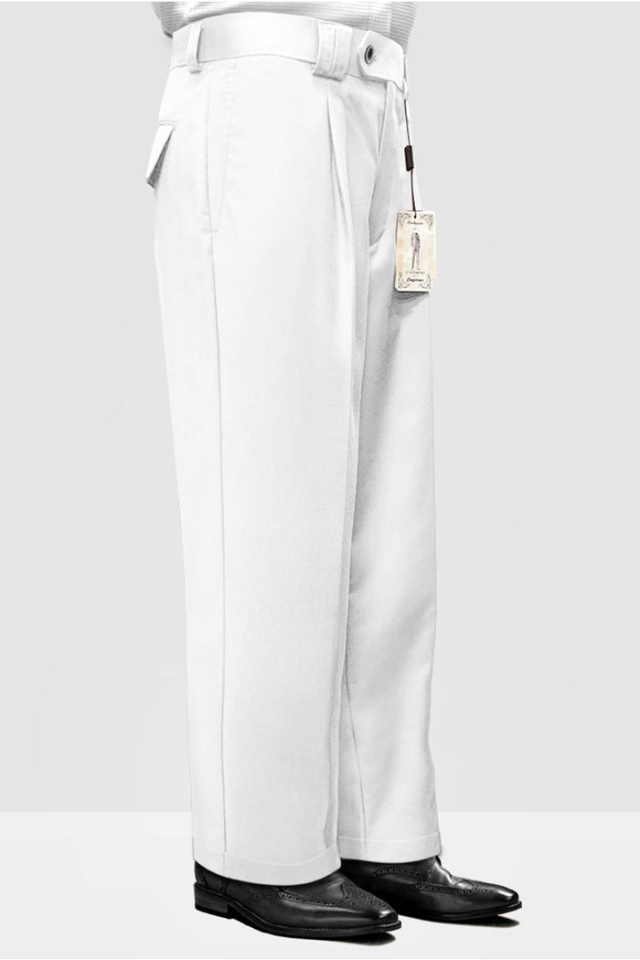 Italian Wool Wide Leg Dress Pants for Men
