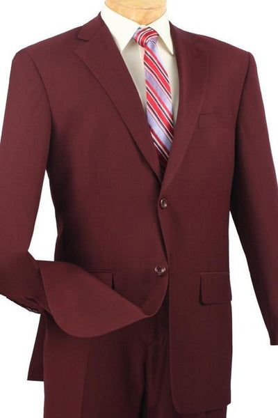 Burgundy Modern Fit Textured Weave Suit