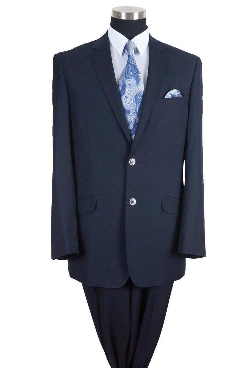 Classic 2 Button Navy Suit with Notch Lapel