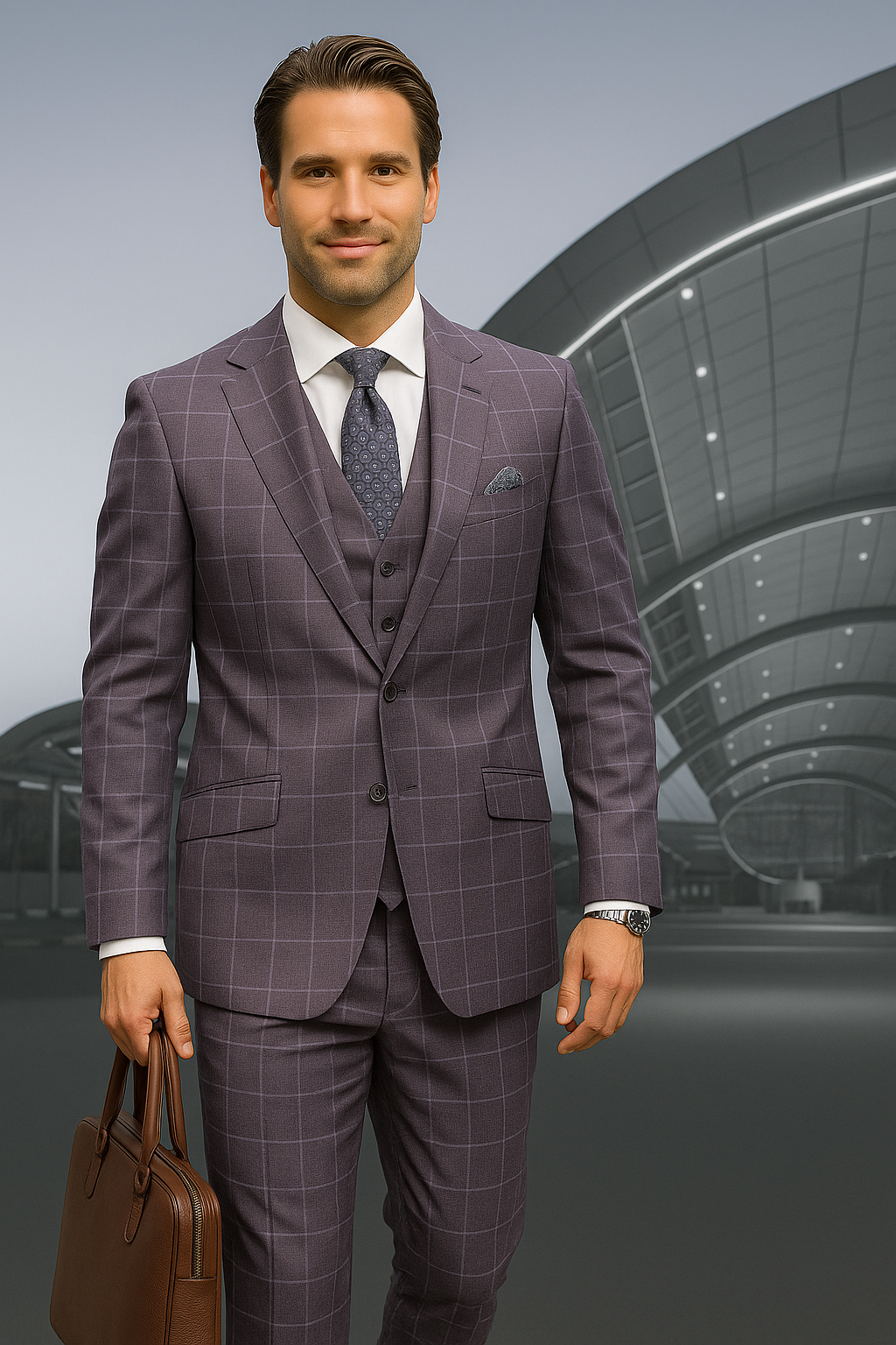 Italian 3 Piece Wool Modern Business Suit