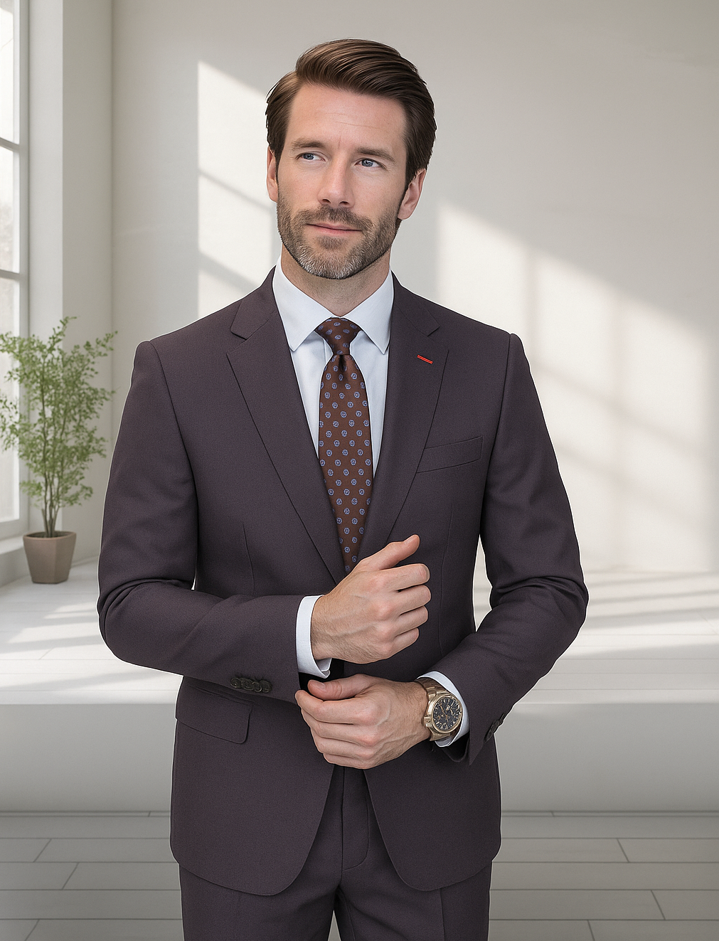 Italian Modern Fit Wool Suit by Statement