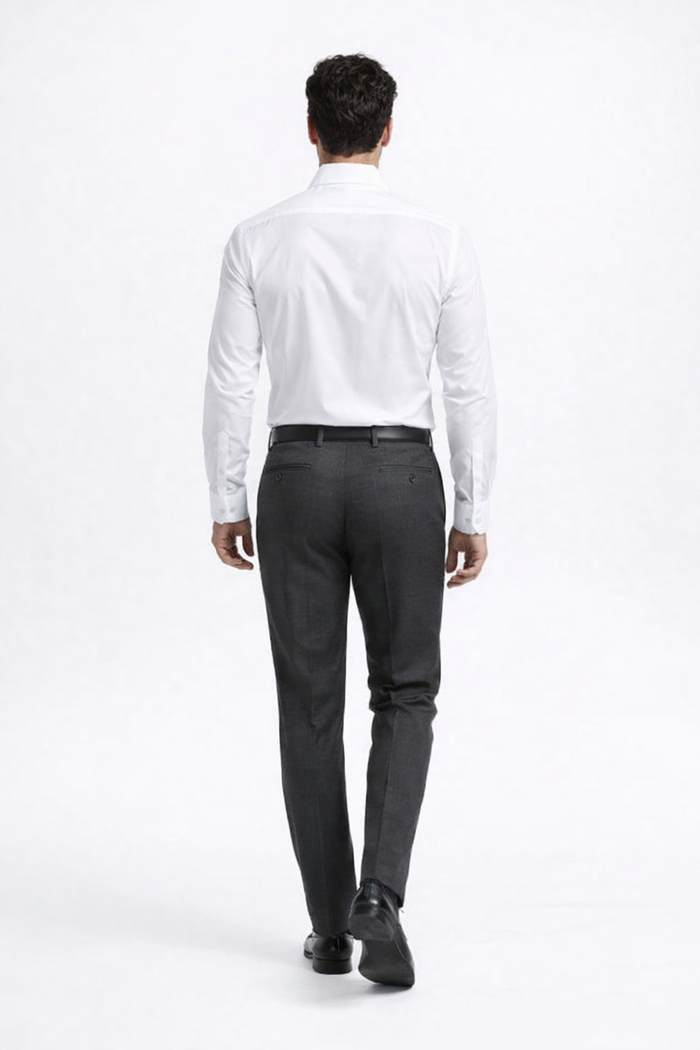 Verno Men's Classic White Cotton Dress Shirt