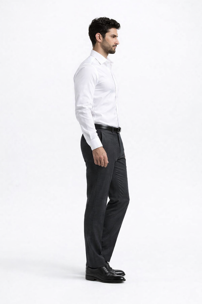 Verno Men's Classic White Cotton Dress Shirt
