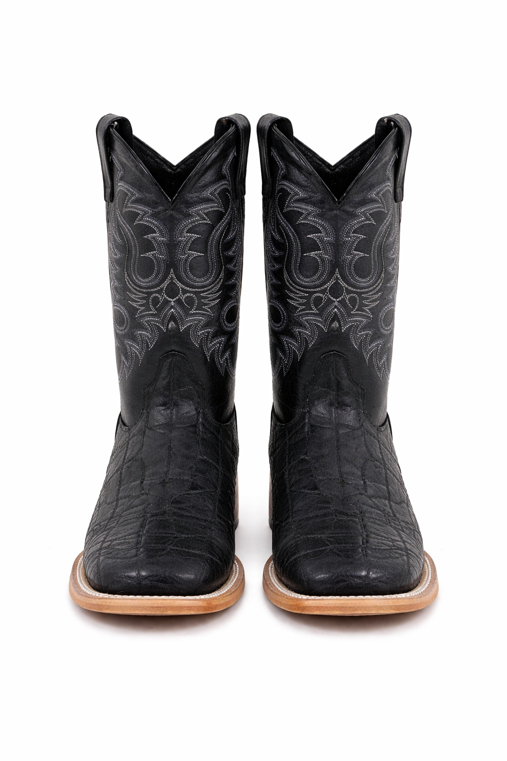 Elephant Print Square Toe Boots
