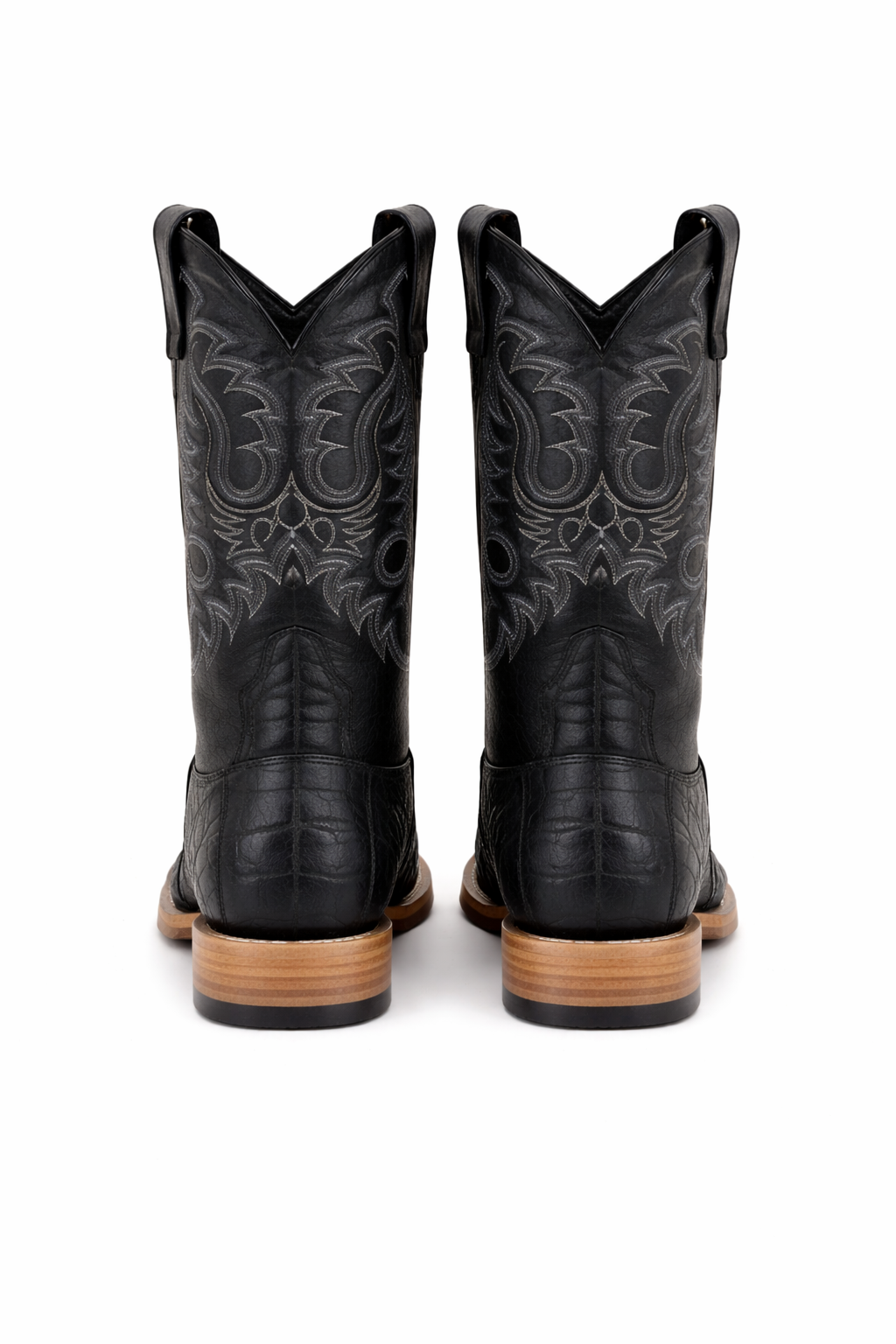 Elephant Print Square Toe Boots
