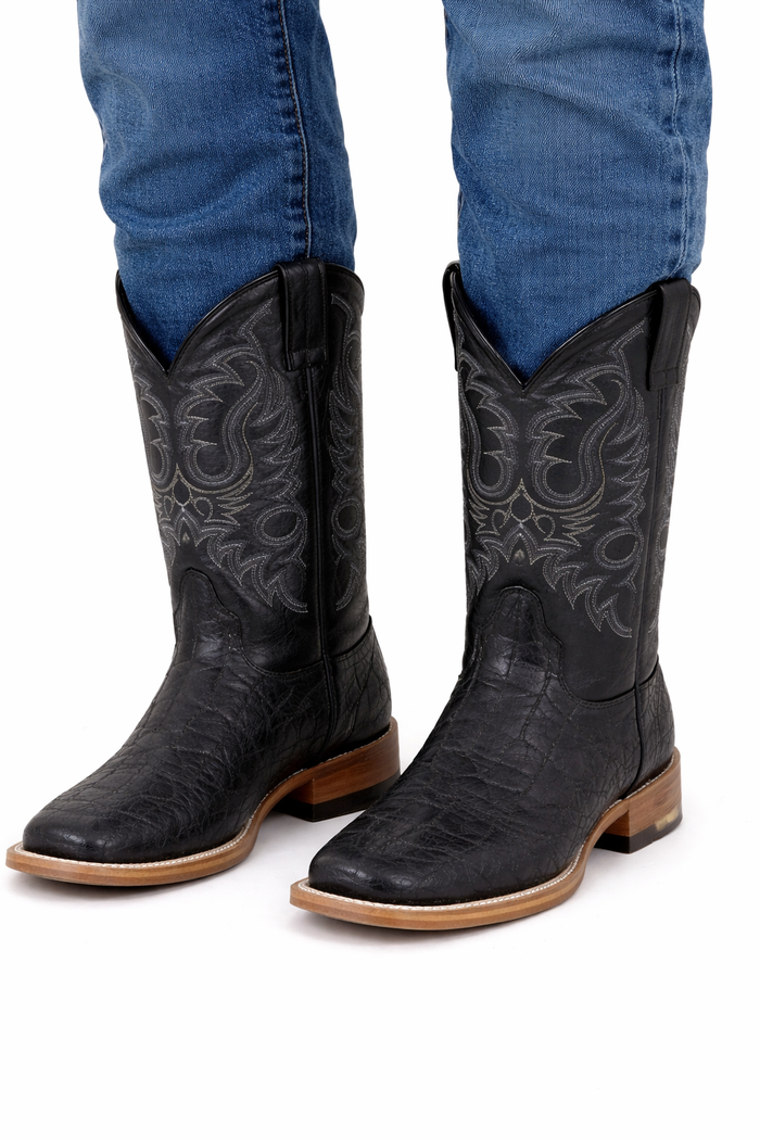 Elephant Print Square Toe Boots