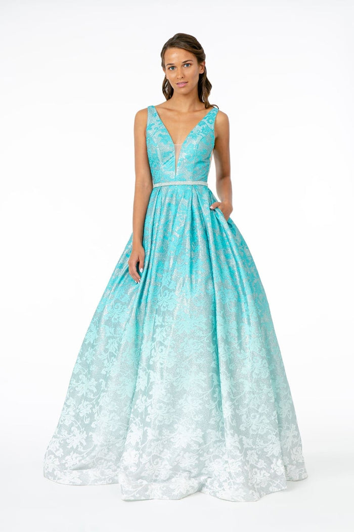 Ombre Jacquard Gown by Elizabeth KGL2897