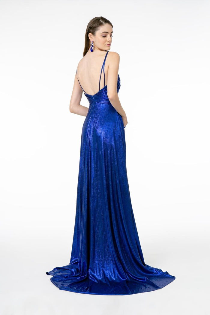 Glossy Spaghetti Strap Gown by Elizabeth KGL2927