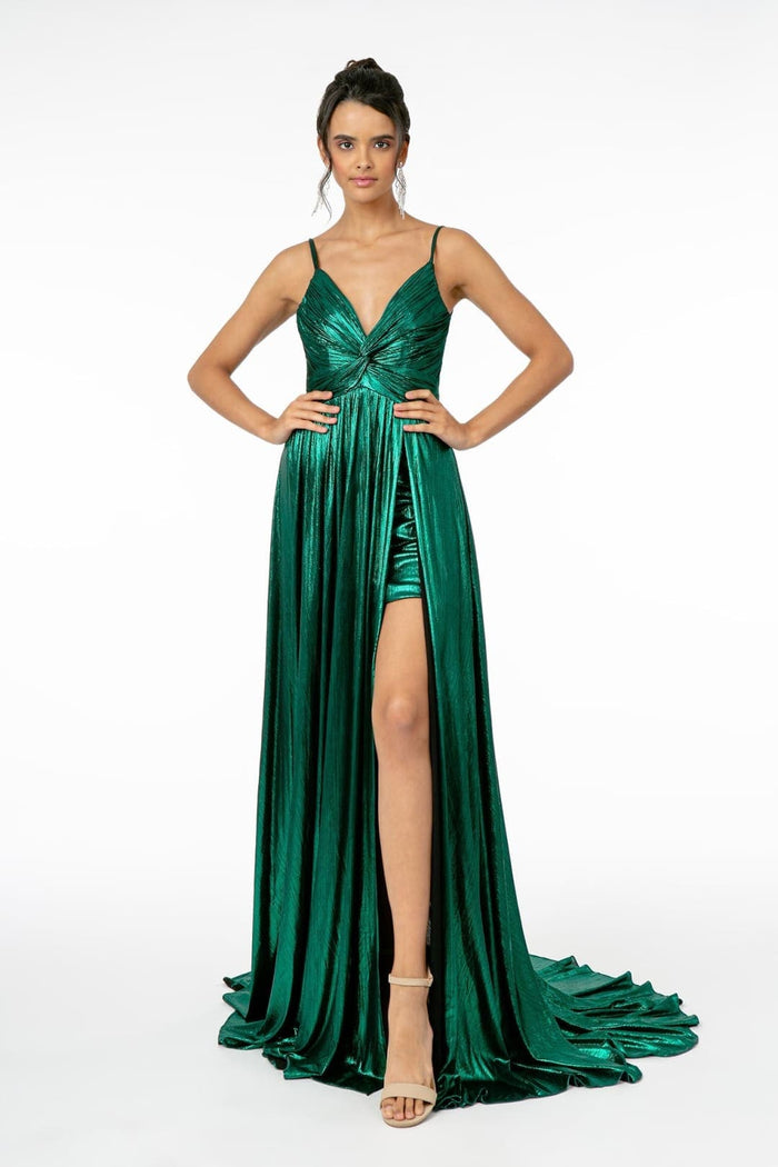 Glossy Spaghetti Strap Gown by Elizabeth KGL2927
