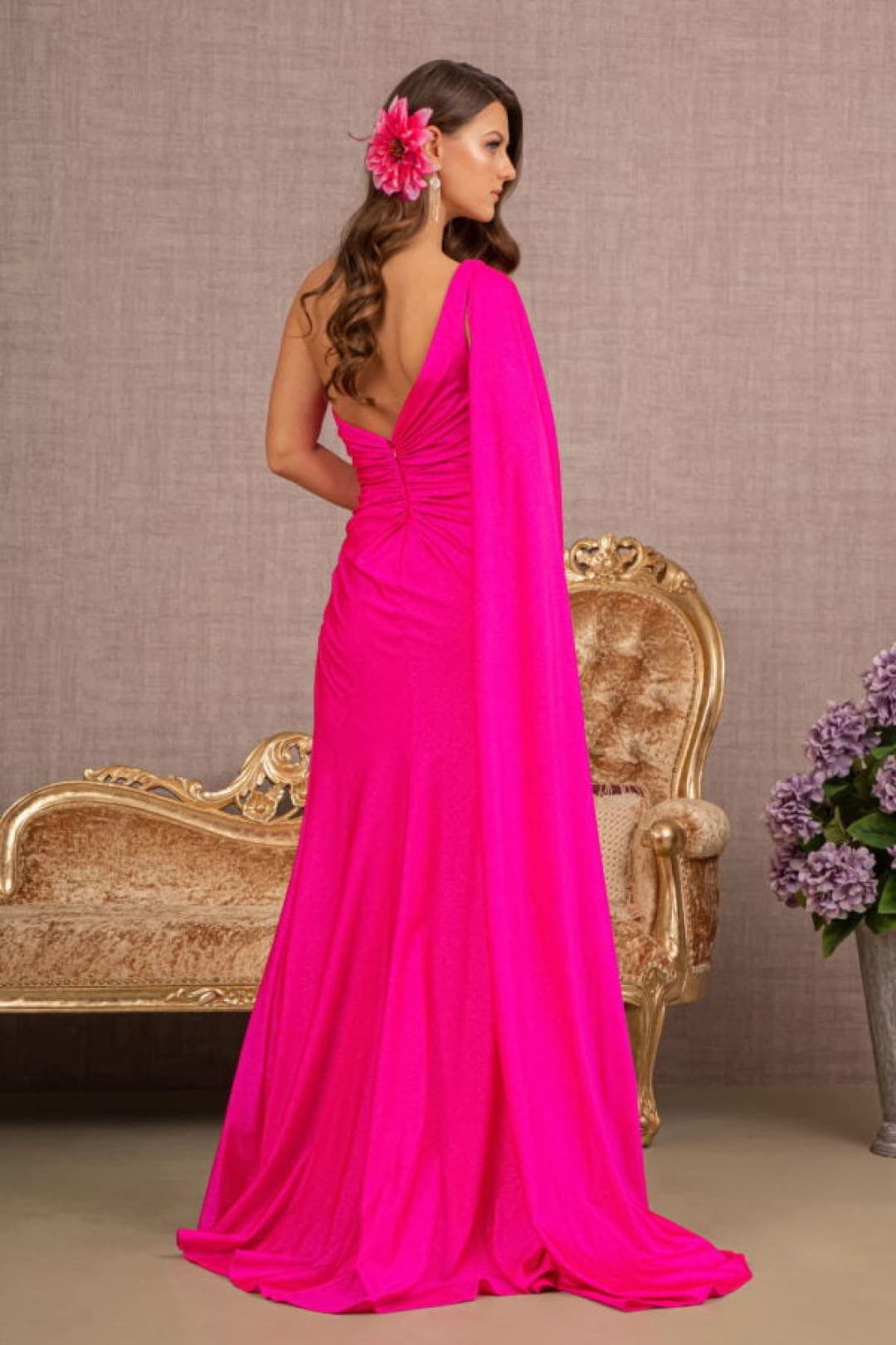 One Shoulder Ruched Sheath Dress by Elizabeth KGL3136