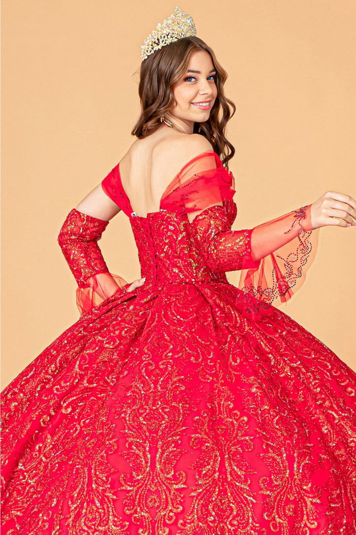 Red and Gold Quinceañera Ball Gown by Elizabeth KGL3073