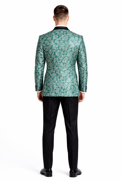 Emerald Green Paisley Tuxedo Suit for Men