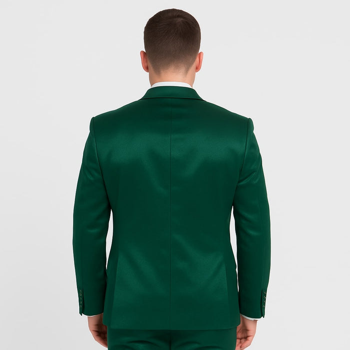 Emerald Green Satin Tuxedo Set by Tazzio