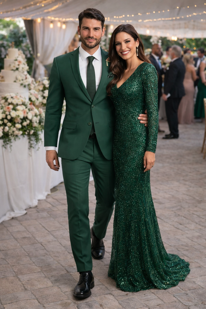 Emerald Green Slim Fit Wedding Suit
