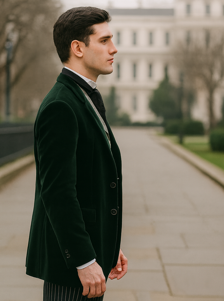 Emerald Velvet Roderick Smoking Jacket for Men