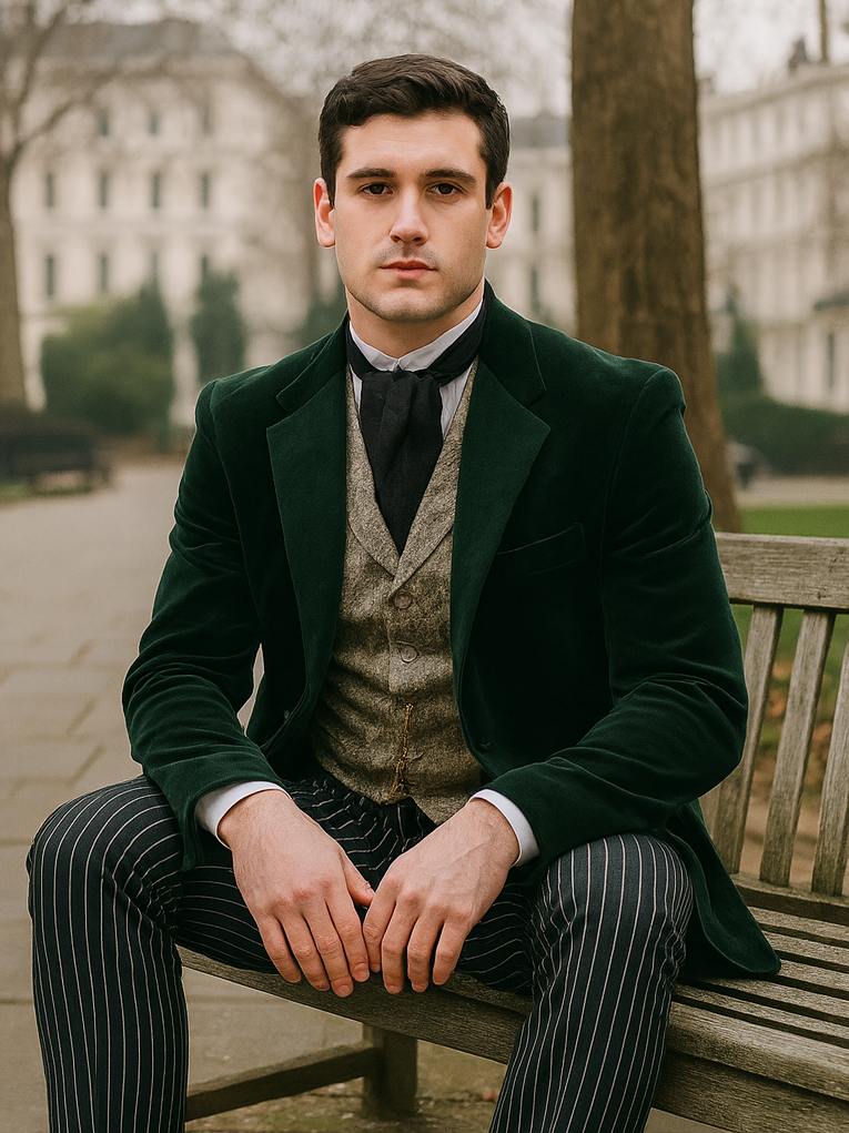 Emerald Velvet Roderick Smoking Jacket – Luxurious Men's Evening Wear