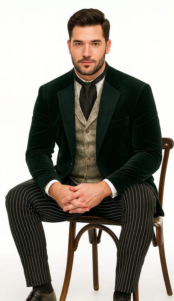 Emerald Velvet Roderick Smoking Jacket – Luxurious Men's Evening Wear