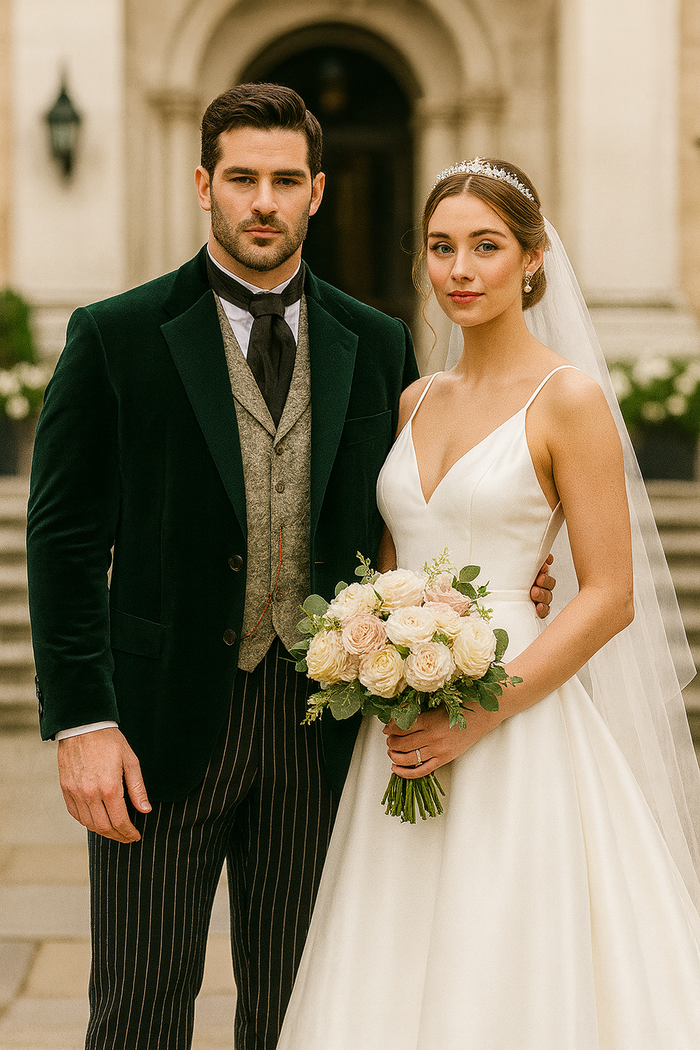 Emerald Velvet Roderick Smoking Jacket – Luxurious Men's Evening Wear