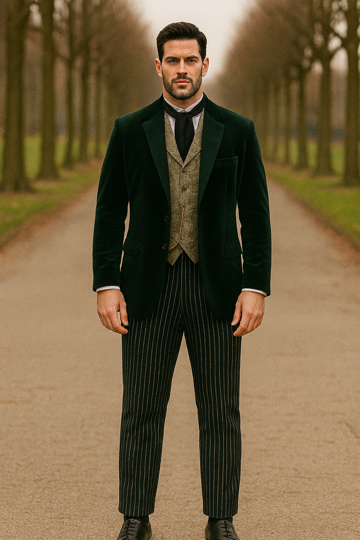 Emerald Velvet Roderick Smoking Jacket – Luxurious Men's Evening Wear