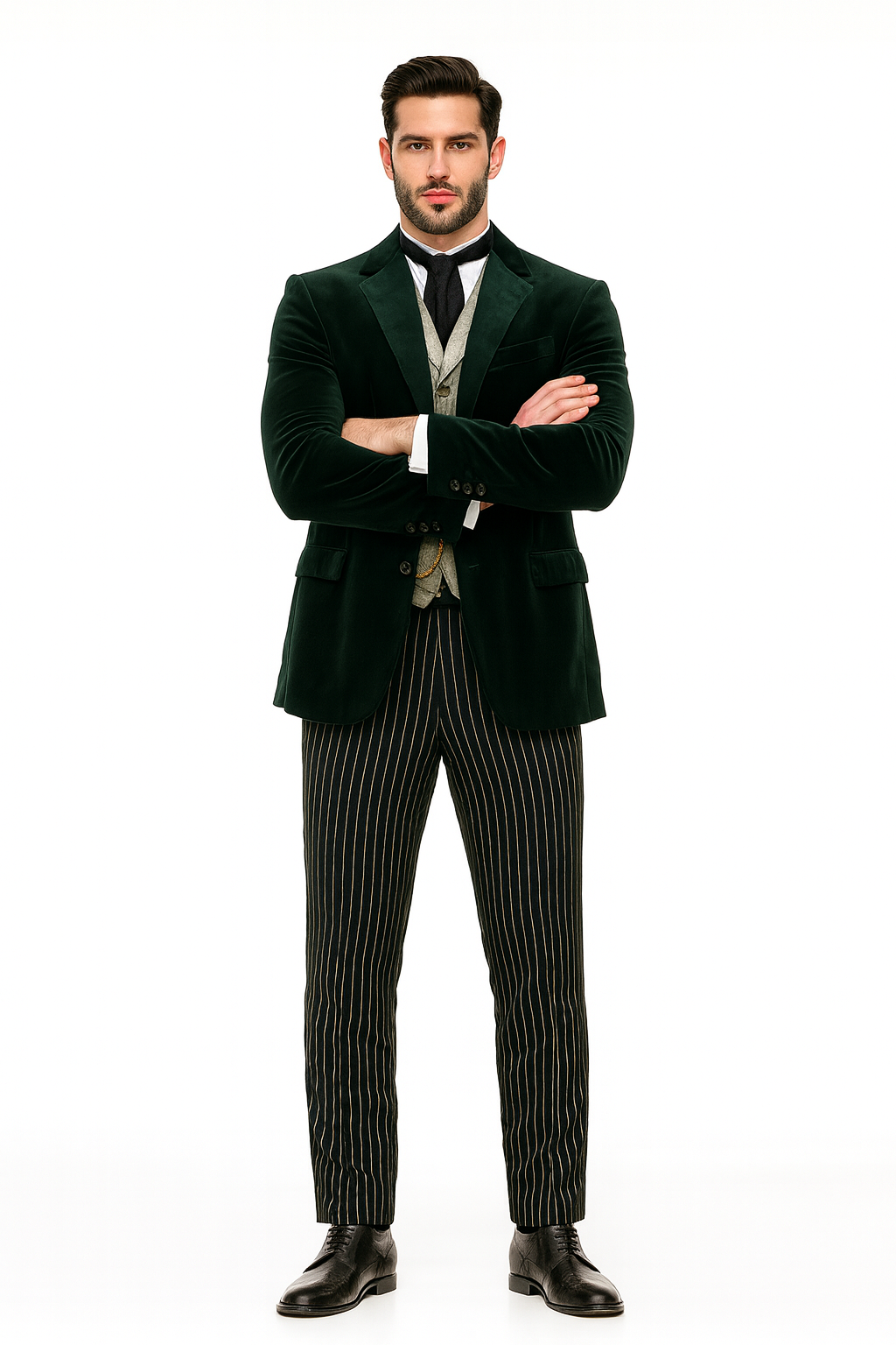 Emerald Velvet Roderick Smoking Jacket – Luxurious Men's Evening Wear