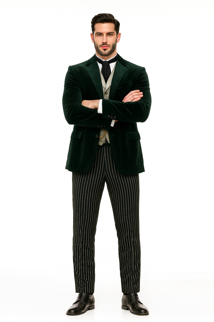 Emerald Velvet Roderick Smoking Jacket – Luxurious Men's Evening Wear