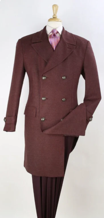 Veno Giovanni Men's Outlet 3/4 Length Top Coat Notch Lapel