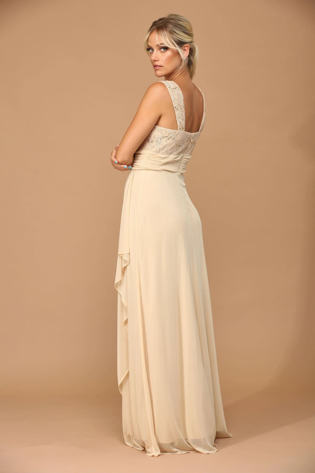 Eva USA 3094 Long Mother Of The Bride Lace Chiffon Jacket Dress