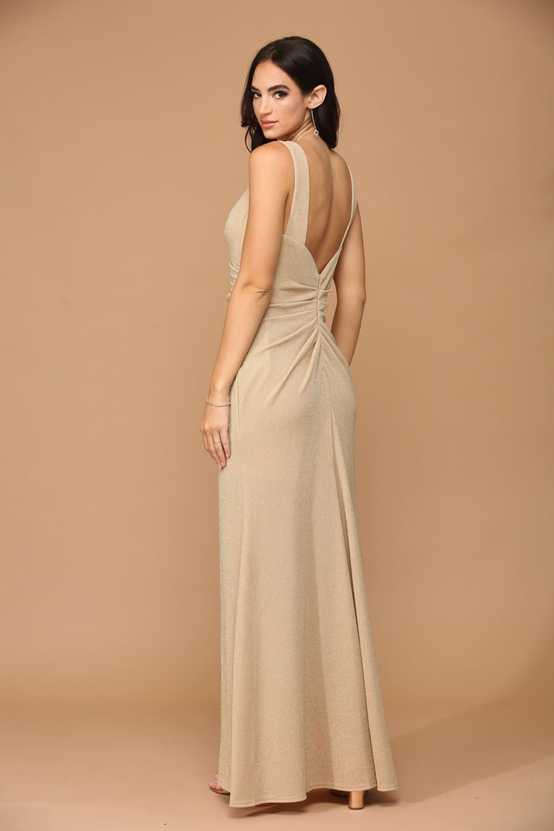 Eva USA 3436 Long Sleeveless Metallic Mother of the Bride Dress