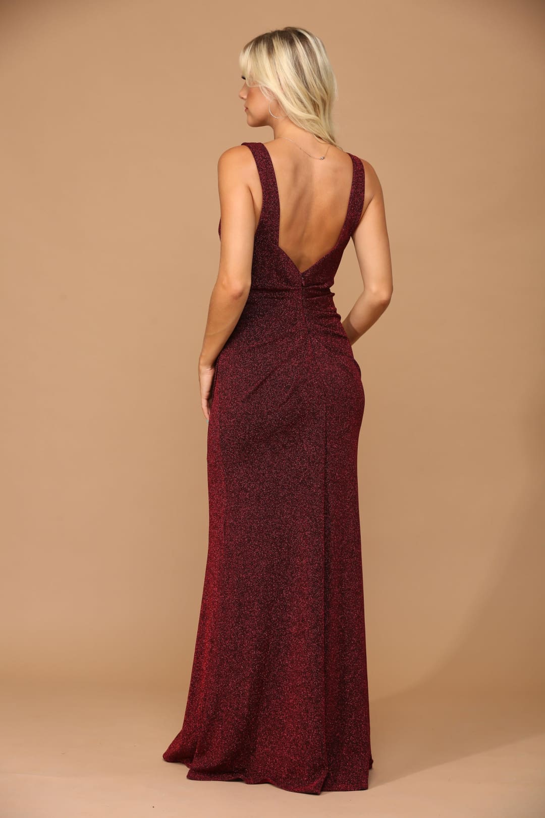 Eva USA 3436 Long Sleeveless Metallic Mother of the Bride Dress