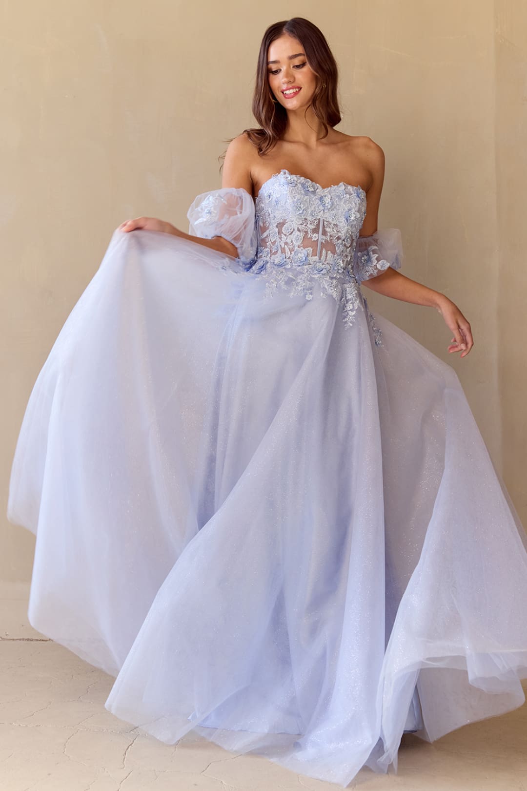 Evening Dress Beaded A-Line Long Pageant Gown By Amelia Couture 3041