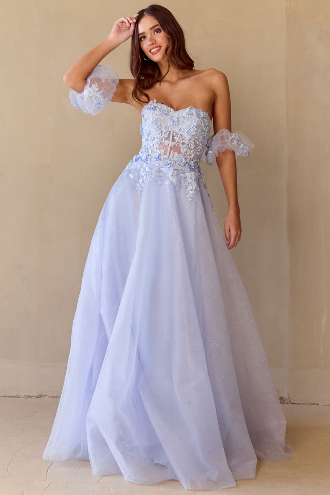 Evening Dress Beaded A-Line Long Pageant Gown By Amelia Couture 3041
