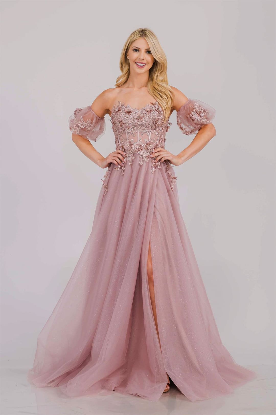 Evening Dress Beaded A-Line Long Pageant Gown By Amelia Couture 3041