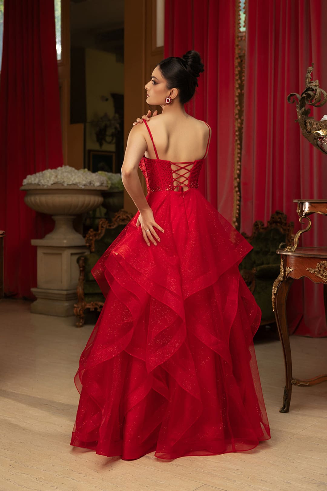 Evening Dress Sweetheart Layered Skirt Gala Gown By Royal Queen RQ8165