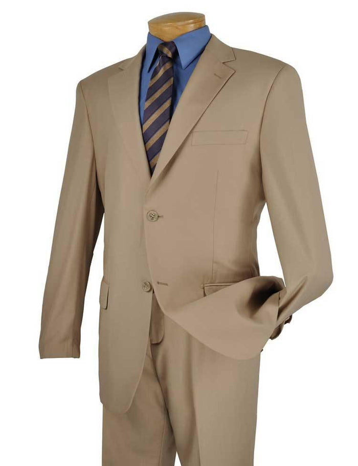 Executive Beige Two-Piece Regular Suit by Vinci