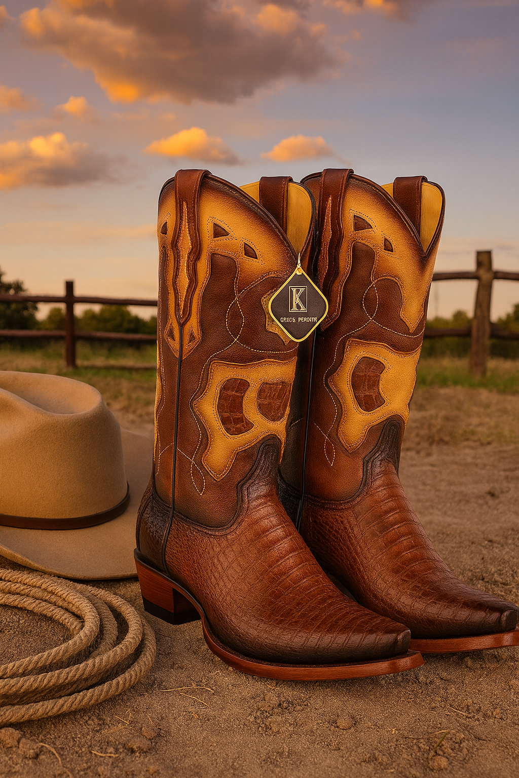 Caiman Belly Snip Toe Boots by King Exotic