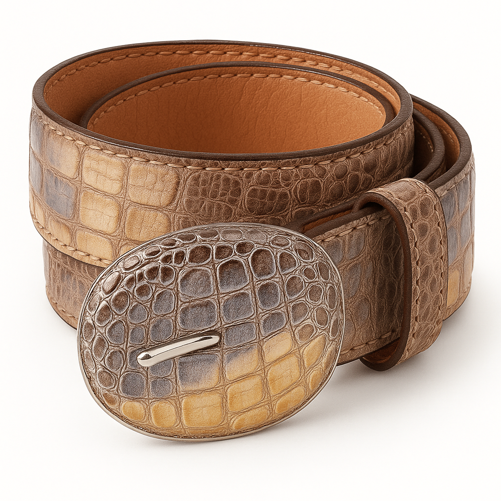 Wild West Caiman Belly Cowboy Belt for Men