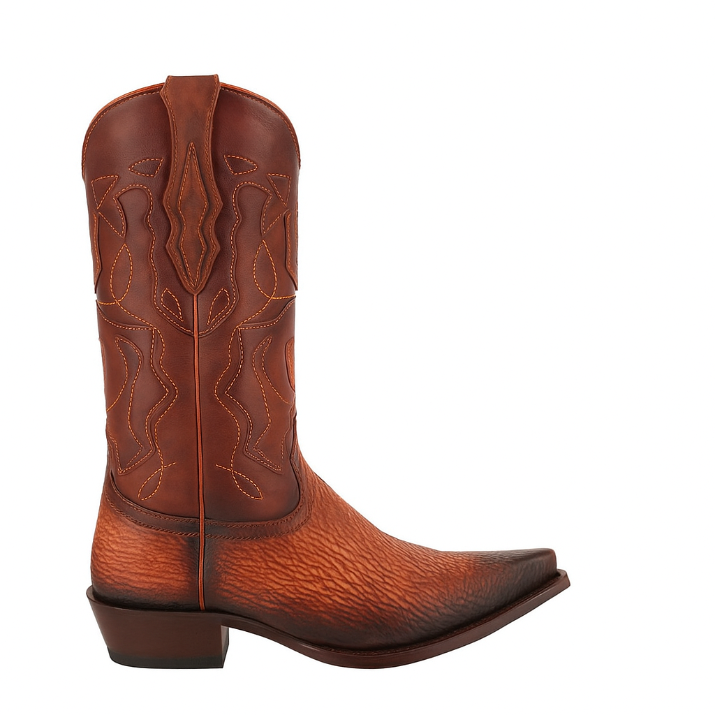 King Exotic Shark Snip Toe Western Boots