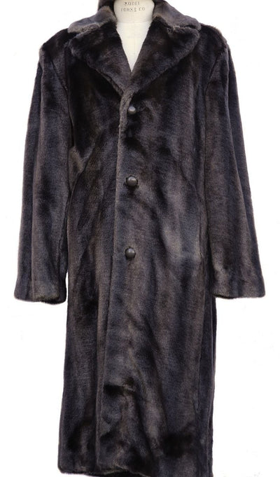 Men’s Full-Length Faux Fur Trench Coat