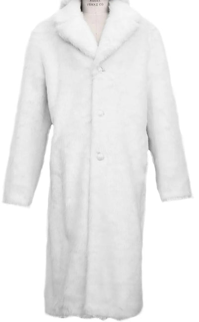 Men’s Full-Length Faux Fur Trench Coat