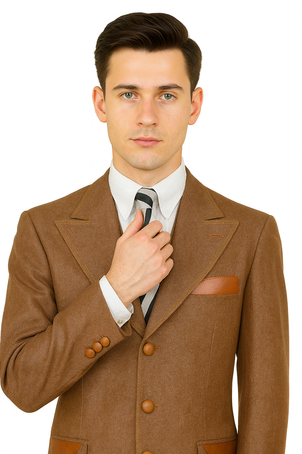 Denim 3-Piece Cotton Vested Suit