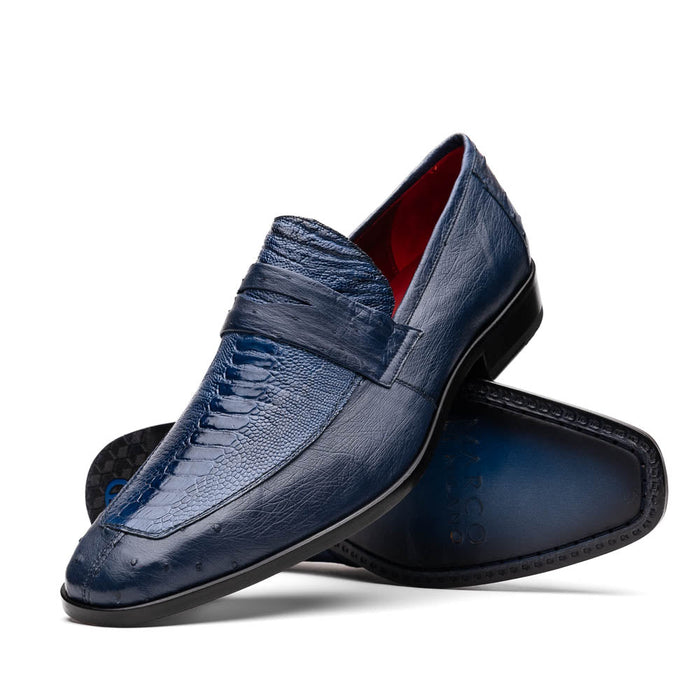 Marco Di Milano Fangio Denim Blue Leather Loafer