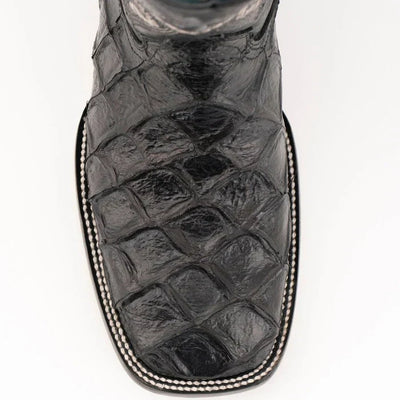 Ferrini Bronco Pirarucu Print Fish Boots Black