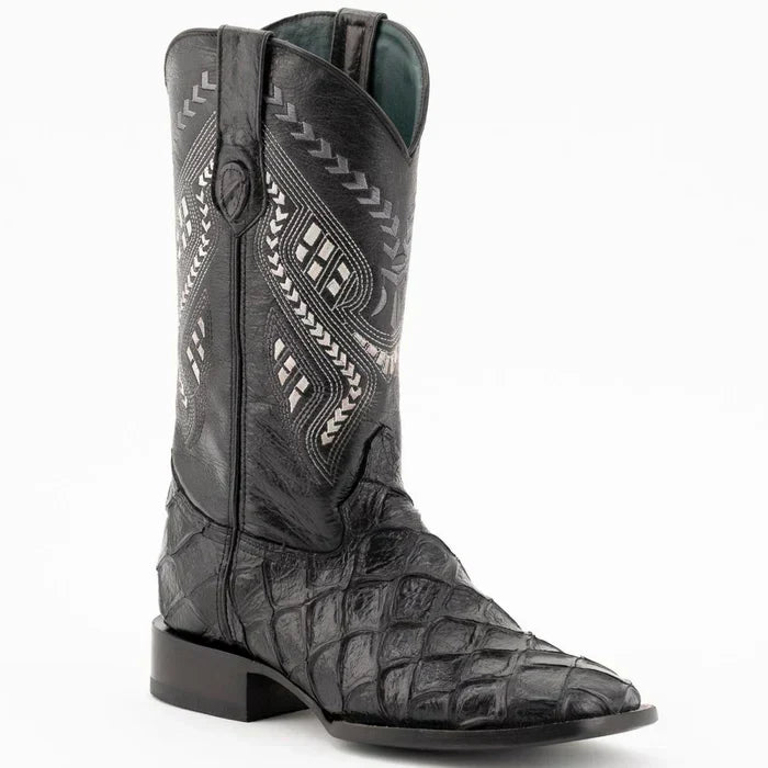 Ferrini Bronco Pirarucu Print Fish Boots Black