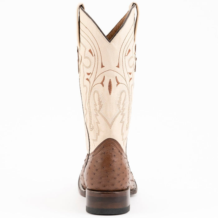 Ferrini Colt Ostrich Square Toe Boots - Kango Brown